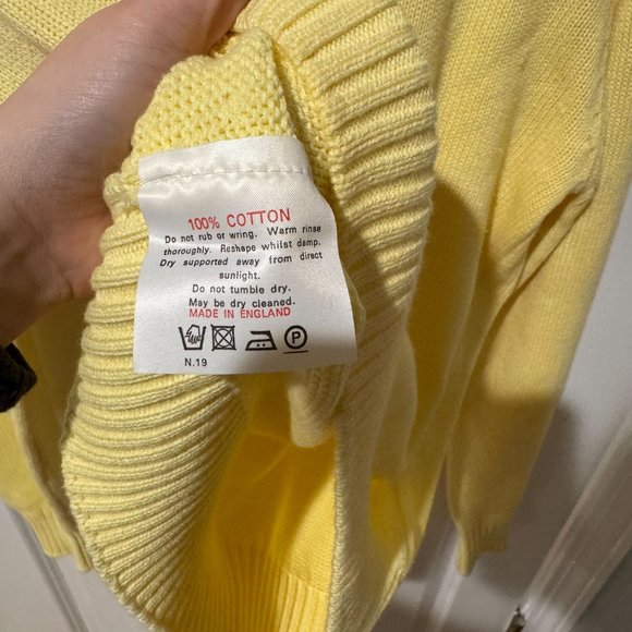 Duke of Marlborough Yellow  Cotton‎ Pullover Sweater - Size Extra Large - Picture 7 of 9